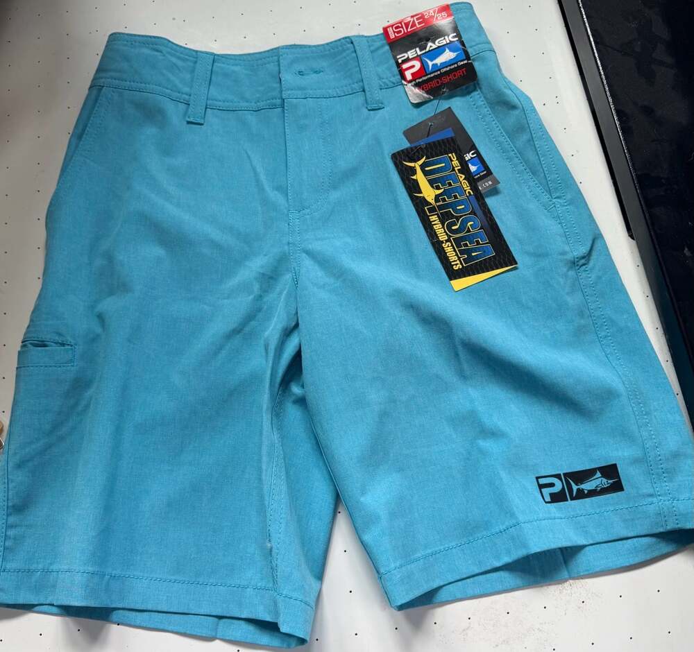 Pelagic Youth Deep Sea Hybrid Shorts Size 25 Aqua